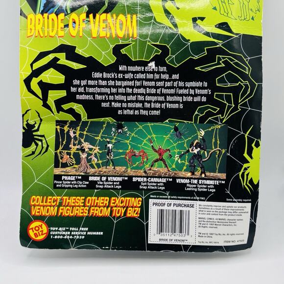 1997 ToyBiz Marvel Spider-Man Bride of Venom Along Came a Spider Sealed on card - Picture 6 of 14